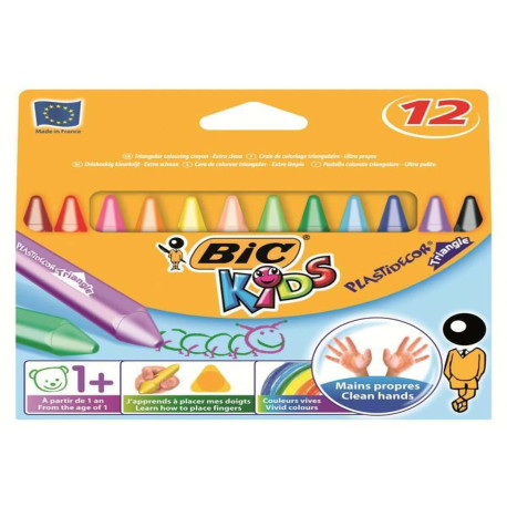 CF12PASTELLI BIC KIDS PLASTIDECOR TRIANGLE