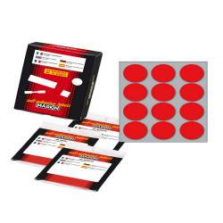 Etichette adesive tonde - in carta - permanenti - diametro 34 mm - 12 et/fg - 10 fogli - rosso - Markin