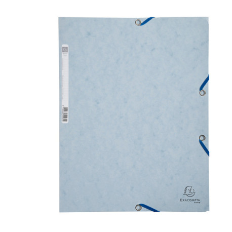 Cartella 3 lembi con elastico angolare - A4 - dorso 0,3 cm - cartoncino Lustrè - grigio chiaro - Exacompta