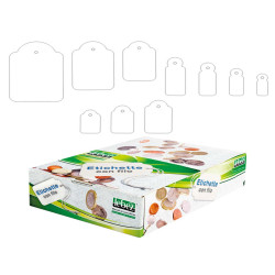 Etichette con filo A384 - 9 x 24 mm - bianco - Lebez - conf. 1000 pezzi