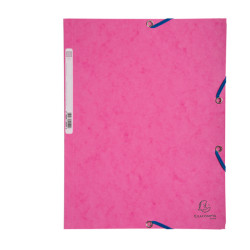 Cartella 3 lembi con elastico angolare - A4 - dorso 0,3 cm - cartoncino Lustrè - rosa - Exacompta