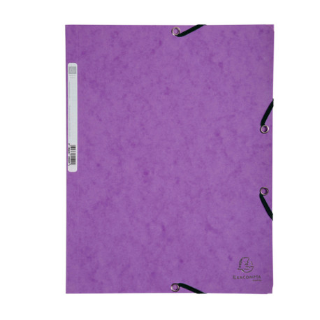 Cartella 3 lembi con elastico angolare - A4 - dorso 0,3 cm - cartoncino Lustrè - viola - Exacompta