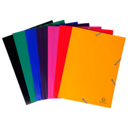 Cartella 3 lembi con elastico angolare - A4 - PP - fucsia - Exacompta