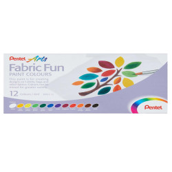 Colore in tubetto per tessuto Fabric Fun - colori base assortiti - Pentel - conf. 12 pezzi