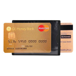 Portadocumenti RFID Hidentity Duo per bancomat /carta di credito - PVC - 8,5x6 cm - nero - Exacompta