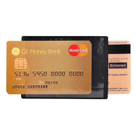 Portadocumenti RFID Hidentity Duo per bancomat /carta di credito - PVC - 8,5x6 cm - nero - Exacompta