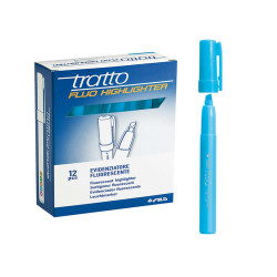 Evidenziatore fluo Highlighter - punta a scalpello  - azzurro - Tratto - conf. 12 pezzi