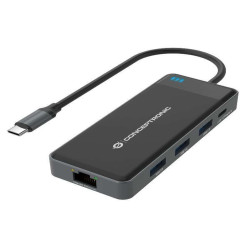 Conceptronic DOCKING STATION 7-in-1 USB 3.2 Gen. 1 - 2x HDMI, 3x USB-A, GbE LAN, 100W USB PD