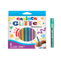 CF6 CARIOCA MARCATORI GLITTER BL. 6PZ.