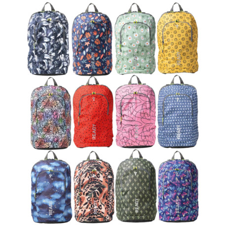 Zaino Ready - 28 x 44 x 15 cm - tela - fantasie assortite - In Tempo