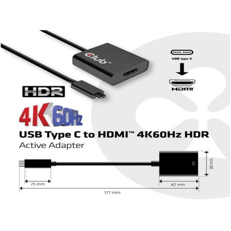 CLub3D cavo adattatore attivo USB 3.1 TypeC a HDMI 2.0