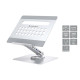 Conceptronic DONN27G, Supporto per computer portatile, Argento, Alluminio, 360°, USB 3.2 Gen 1 (3.1 Gen 1) Type-C, 5000 Mbit/s