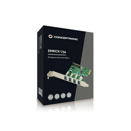 Conceptronic EMRICK02G, PCIe, USB 3.2 Gen 1 (3.1 Gen 1), Verde, PC, Passivo, Cina