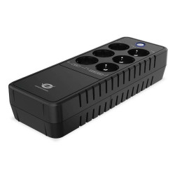 Conceptronic UPS per ufficio da 650VA 360W, batteria e protezione da sovratensione Schuko x 3, protezione da sovratensione Schu