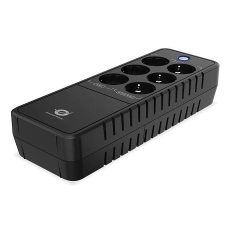 Conceptronic UPS per ufficio da 650VA 360W, batteria e protezione da sovratensione Schuko x 3, protezione da sovratensione Schu