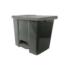 Contenitore mobile Ecoconti - a pedale - 60 L - plastica riciclata - grigio - Medial