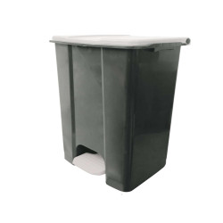 Contenitore mobile Ecoconti - a pedale - 80 L - plastica riciclata - grigio/bianco - Medial