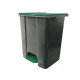 Contenitore mobile Ecoconti - a pedale - 80 L - plastica riciclata - grigio/verde - Medial