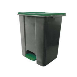 Contenitore mobile Ecoconti - a pedale - 80 L - plastica riciclata - grigio/verde - Medial