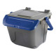 Contenitore portarifiuti Ecology - con sportello e maniglione - 25 L - grigio/blu - Mobil Plastic