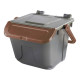 Contenitore portarifiuti Ecology - con sportello e maniglione - 25 L - grigio/bruno - Mobil Plastic