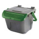 Contenitore portarifiuti Ecology - con sportello e maniglione - 25 L - grigio/verde - Mobil Plastic