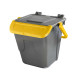 Contenitore portarifiuti Ecology - con sportello e maniglione - 35 L - grigio/giallo - Mobil Plastic
