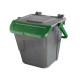 Contenitore portarifiuti Ecology - con sportello e maniglione - 35 L - grigio/verde - Mobil Plastic