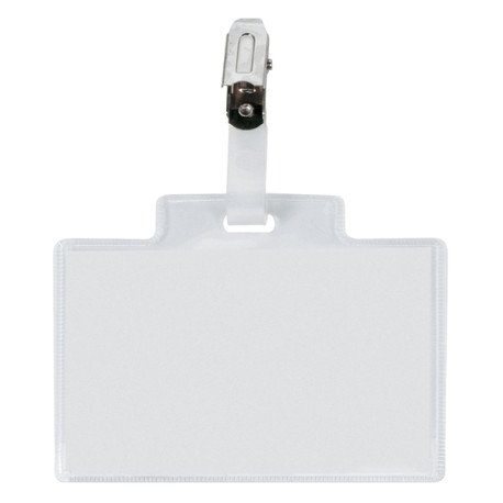 Portanome Pass 3M - clip in metallo - senza cartoncino - 9,5 x 6 cm - PVC - Sei Rota - conf. 100 pezzi
