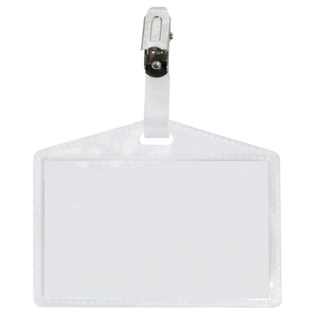 Portanome Pass 3P - clip in metallo - senza cartoncino - 9,5 x 6 cm - PP - buccia - Sei Rota - conf. 100 pezzi