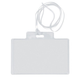 Portanome Pass 3EC - con cordoncino trasparente - 9,5 x 6 cm - PVC - Sei Rota - conf. 10 pezzi