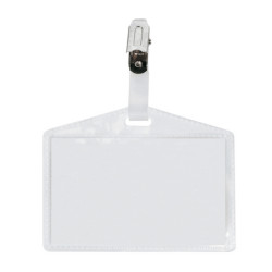 Portanome Pass 3P - clip in metallo - senza cartoncino - 9,5 x 6 cm - PP - buccia - Sei Rota - conf. 10 pezzi