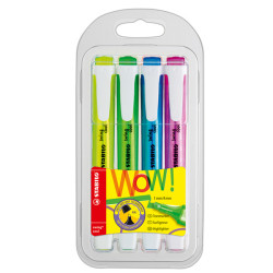 Evidenziatore Swing Cool - punta a scalpello - tratto 1 - 4 mm - Stabilo - astuccio 4 colori