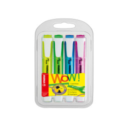 Evidenziatore Swing Cool - punta a scalpello - tratto da 1,0mm e 4,0mm - astuccio 4 colori - Stabilo