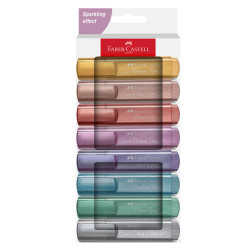 Evidenziatore Textliner 46 - punta a scalpello - colori assortiti metallic - Faber-Castell - astuccio 8 colori