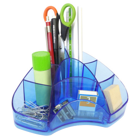 Portapenne Multipot Classic - 14 x 20 x 9 cm - azzurro trasparente - Arda