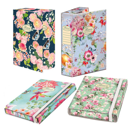 Cartella progetti Nature Flowers - 26 x 34 cm - dorso 7 cm - con elastico - Pigna