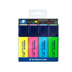 Evidenziatore Textsurfer Classic  - punta a scalpello - tratto da 1,0-5,0mm - astuccio 4 colori - Staedtler