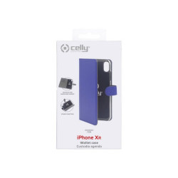 Celly Wally - Flip cover per cellulare - similpelle - blu - per Apple iPhone XR