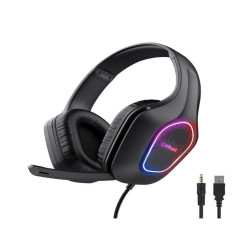 Cuffie e Auricolari - GXT 416 ZIROX CUFFIE GAMING LEGGERE CON ILLUMINAZIONE LED - NERO