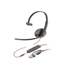 Cuffie e Auricolari - Poly Blackwire 3215 USB-CA + AUX 3,5 mm (SFUSE)