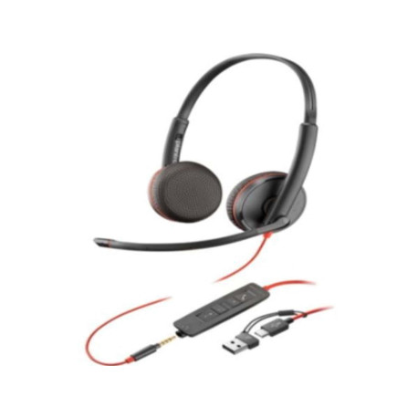 Cuffie e Auricolari - Poly Blackwire 3225 USB-CA + AUX 3,5 mm (SFUSE)