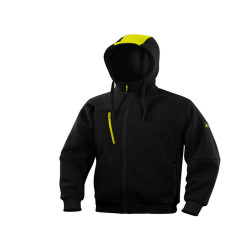 Felpa Borgo - con cappuccio - taglia XL - nero/giallo - Deltaplus