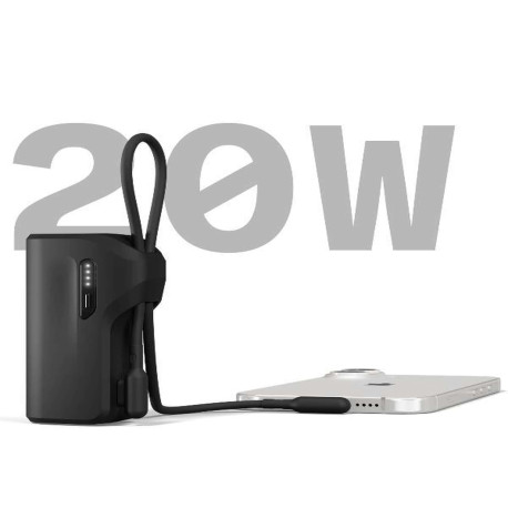 Cygnett Battery bank Thumboost 5K Powerbank con cavo integrato (NERO)