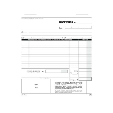 Data Ufficio Ricevute sanitarie