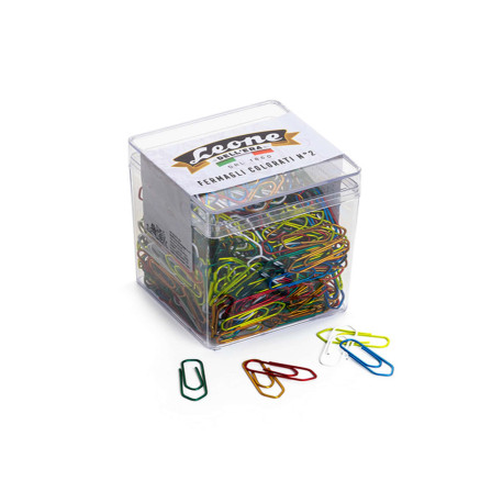 Fermagli metallizzati - n. 2 - 2,6 cm - colori assortiti - Leone - conf. 500 pezzi