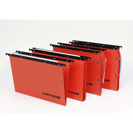 Cartella sospesa Cartesio Plus - armadio - interasse 33 cm - fondo V - 33 x 28 cm -  arancio - Bertesi