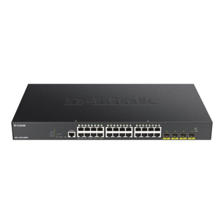D-Link DGS 1250-28XMP - Switch - L3 Lite - intelligente - 24 x 10/100/1000 (PoE) + 4 x 10 Gigabit SFP+ - montabile su rack - Po