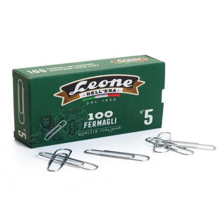 Fermagli zincati - n. 5 - 4,9 cm - Leone - conf. 100 pezzi