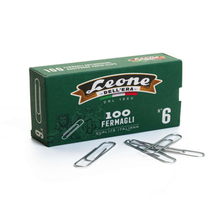 Fermagli zincati - n. 6 - 5,8 cm - Leone - conf. 100 pezzi